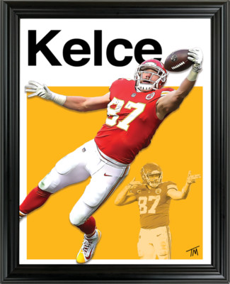 Travis Kelce Framed Sports Art Photo by Thomas Maxwell