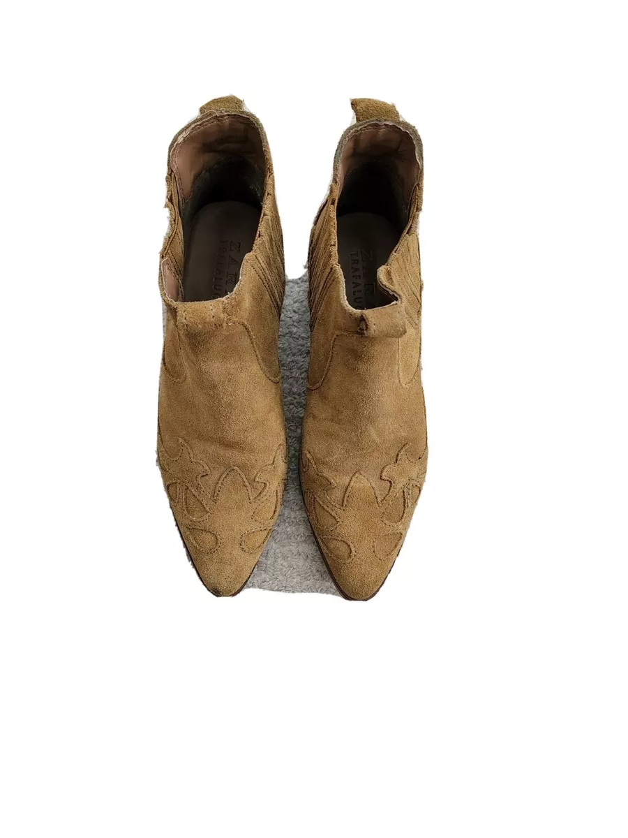 Zara tan shop ankle boots