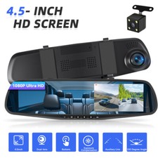 64GB 1080P Driving Recorder Car Rearview Mirror Dual Lens Dash Camera Video