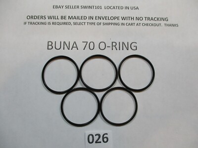 026 O-ring. 1-1/4'' ID x 1-3/8'' OD x 1/16''  thick. Buna-70.  Quan 5.