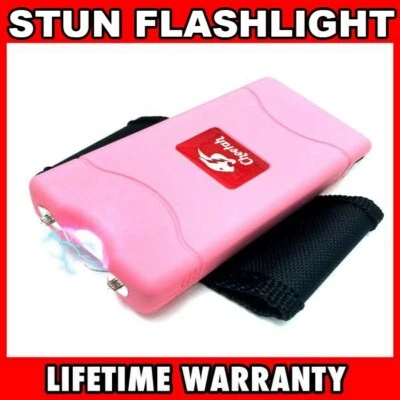 CHEETAH Mini Rechargeable Stun Gun 10MV w/ LED Light High Power PINK Self Defense Tool
