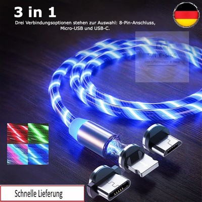 Ladekabel für Huawei P30 Lite Y6p Y7a P20 Lite Leucht USB-C Micro 8-Pin