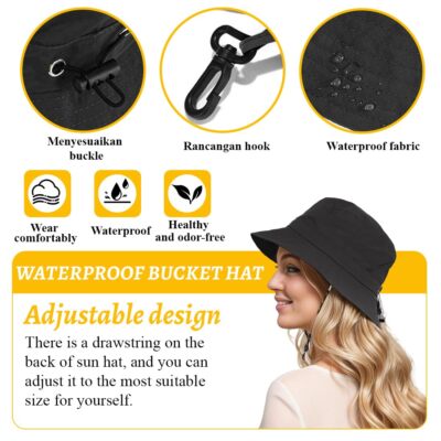 GETRICH Faltbarer Regenhut - Wasserdicht & Atmungsaktiv Mit UV-Schutz Für Angeln, Camping & Outdoor