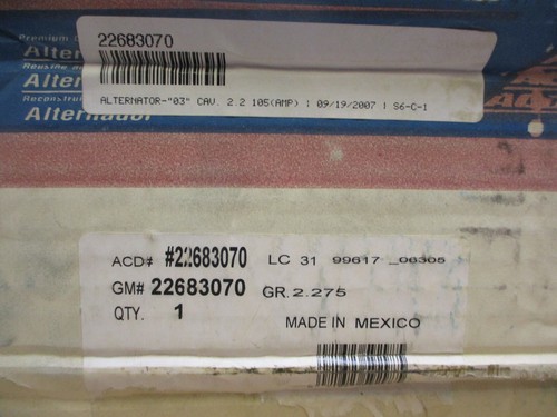 AD DELCO 22683070 GM ALTERNATOR - Picture 3 of 7
