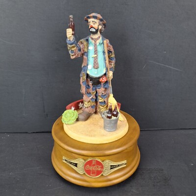 Emmett Kelly Coca Cola 6'' Musical Figurine Pause for a Coke First Edition 1993