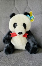 Dakin Vintage Ping Panda White Black Bear Bow Tie Stuffed Plush Toy Animal 1983