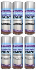 6 x Radiator Paint Quick Dry Non Yellowing Heat Resistant  Brilliant White 300ml
