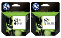 Original Hp Druckerpatronen 2Er Set 62XL Tinte Color+Bk Angebot Mhd Abgelaufen!