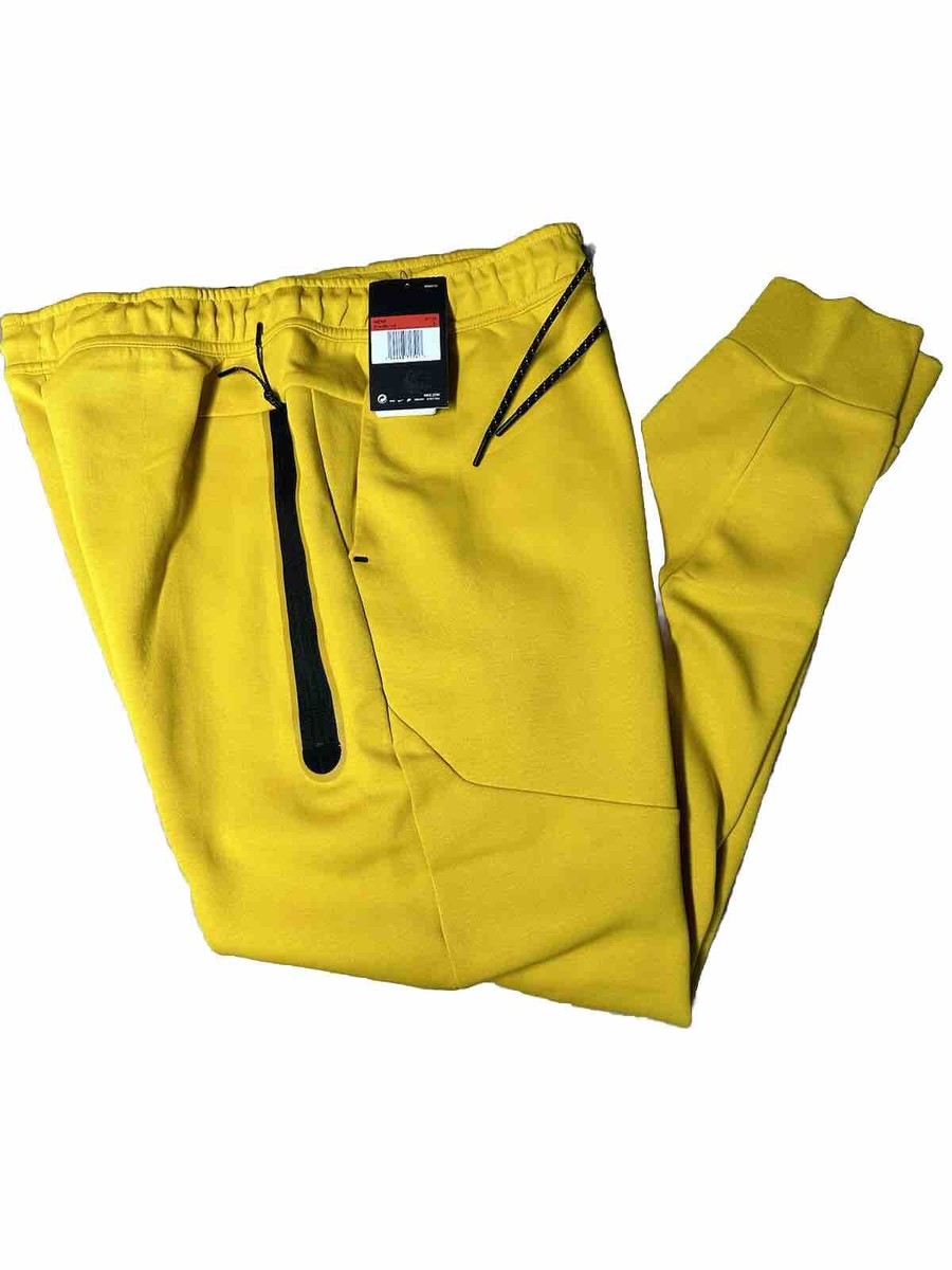Nike Tech Fleece Joggers Sweatpants Sz Large Yellow/Black Nike Tech Fleece Joggers Sweatpants Sz Large Yellow/Black