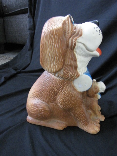 Vintage Saint Bernard Dogs Plastic Coin Bank Banker Systems Inc Retro Piggy Bank