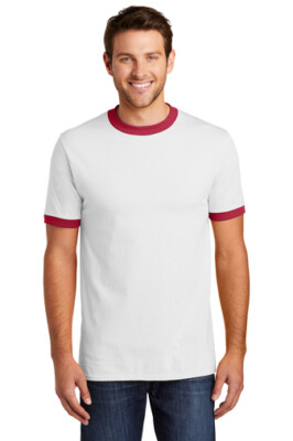Port & Company PC54R Men's Cotton Ringer Tee Short Sleeve Soft Comfort T-Shirt