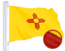 G128 New Mexico State Flag 3x5 Ft Embroidered Spun Polyester, Heavy Duty