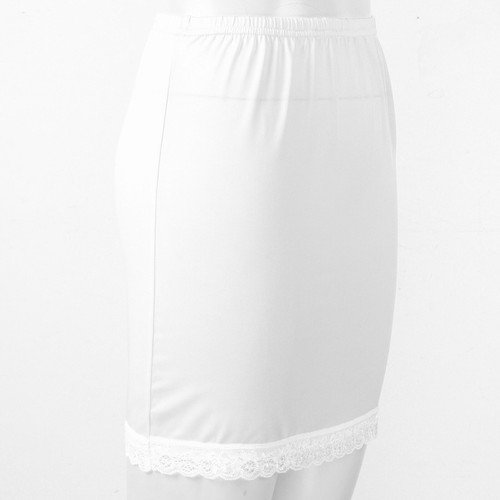 Women Elastic Waist Half Slip Underskirt Short Mini Skirt_Slit Lace Trim AU - Picture 6 of 107