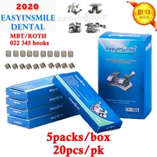 5Packs Dental Roth/MBT Orthodontic Mini Metal Brackets 022 3-4-5 Hooks Mesh Base
