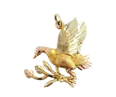 10K Gelbgold Fliegender Vogel Charm #16230
