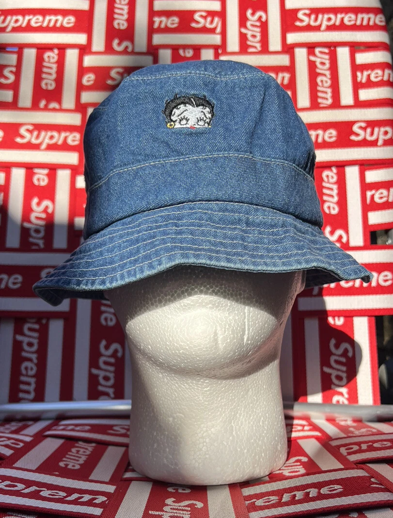 Chapeau seau concasseur en denim Supreme Betty Boop !!SS16 ! Taille S/M !! Neuf avec étiquettes !!Super Rare !!!!