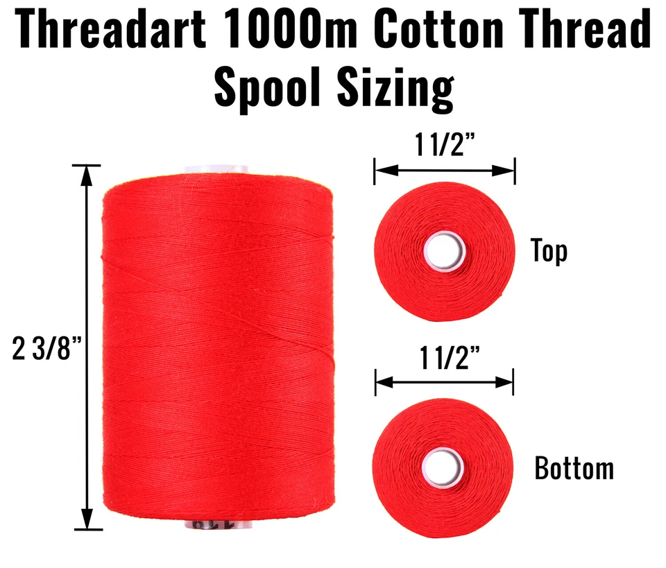 100% COTTON QUILTING SEWING THREAD 1000M BY THE SPOOL - 50 COLORS AVAILABLE - Image 2 of 4