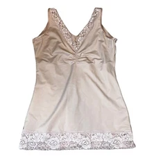 Ruby Ribbon Shapewear Lace Trim Camisole Size 34 Beige Control Top