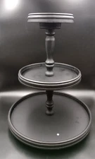 OPEN BOX - Tripar International 3-Tier Wooden Display Stand (Black)