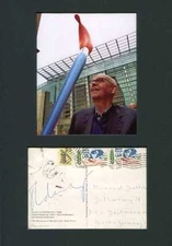 SCULPTOR Claes Oldenburg autograph, signed art postcard mounted