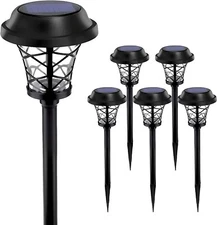 6 Pack Solar Garden Lights Outdoor Waterproof Landscape LED Lights Pathway Yard