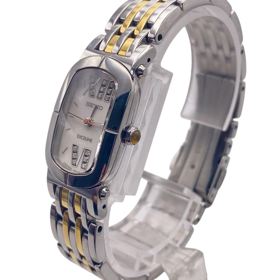 SEIKO 15P Diamond Silver x Gold Ladies Watch 1076 | eBay