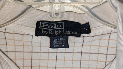 Vintage Ralph Lauren Polo Tattersall Check Mens Large White - Picture 3 of 8