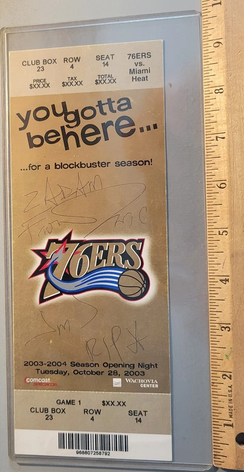 Dwyane Wade NBA Debut Full Ticket 2003 Heat Vs 76ers 10/28/03 - Image 2 of 4