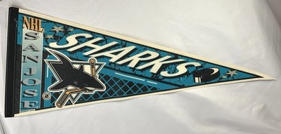 Vintage 1990's San Jose Sharks NHL Pennant Wincraft 30'' Full Size Wilson Nolan