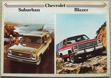 CHEVROLET SUBURBAN & BLAZER Car Sales Specification Leaflet 1970s GERMAN TEXT