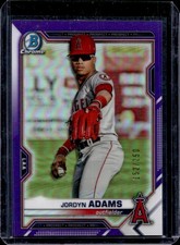2021 Bowman Chrome Jordyn Adams Prospects Purple Refractor #/250 Angels