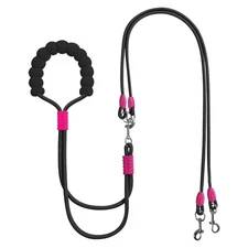 Double Dog Leash for Two Dogs,Dual Hands Free Dog Leashes,360 Swivel No Tangl...