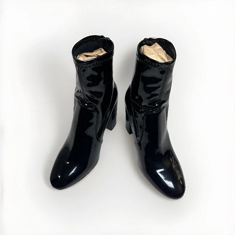 Botines Aldo charol para mujer botín negro talla 7,5 EE. UU. Foto 3 de 4