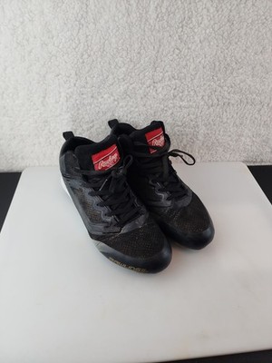 Rawlings Men's  CURVE Mid Top Football Cleats Size 7.5 Black 