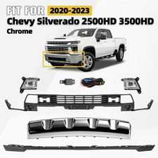 For 2020-2023 Chevy Silverado 2500 Hd 3500hd Front Lower Bumper Cover Kit Chrome