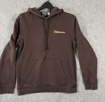 H&M Peanuts Hooded Sweatshirt Mens S Brown Snoopy Graphic Pullover Drawstring