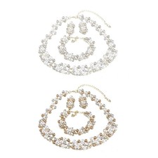 Statement Jewelry Set Chain Necklace Bracelet Pendant Earrings Birdal Jewelry