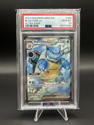 PSA 10 Gem Mint 2023 Pokemon Mew EN Blastoise ex Ultra Rare #184/165