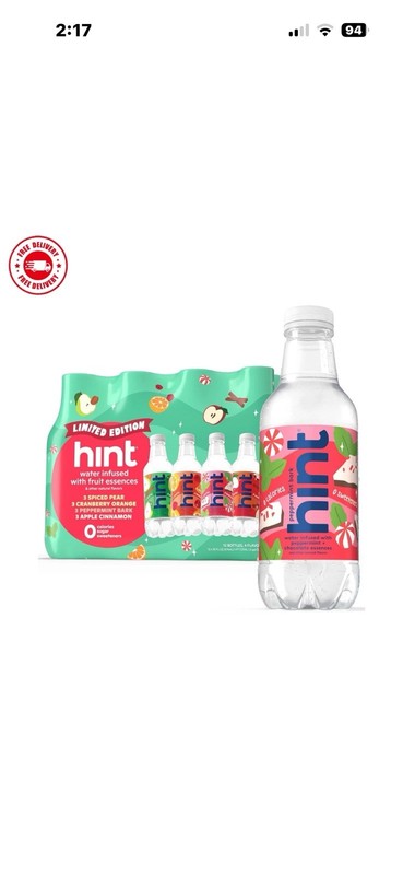 Hint Water Winter Variety Pack - Limited Edition Fruit Infused Water, 12-Pack
