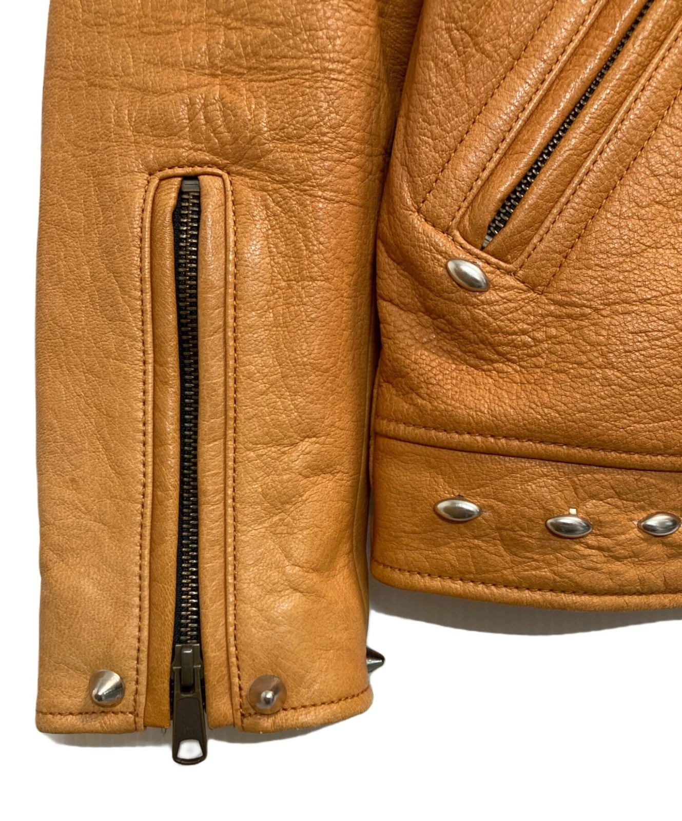 JACKROSE Studded Leather Riders Jacket Men's Size 3 Brown image 5