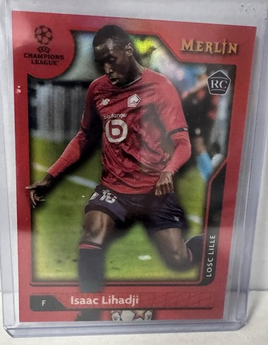 2021-22 Topps Merlin Collection UCL - Isaac Lihadji #49 Red Refractor /10 (RC)