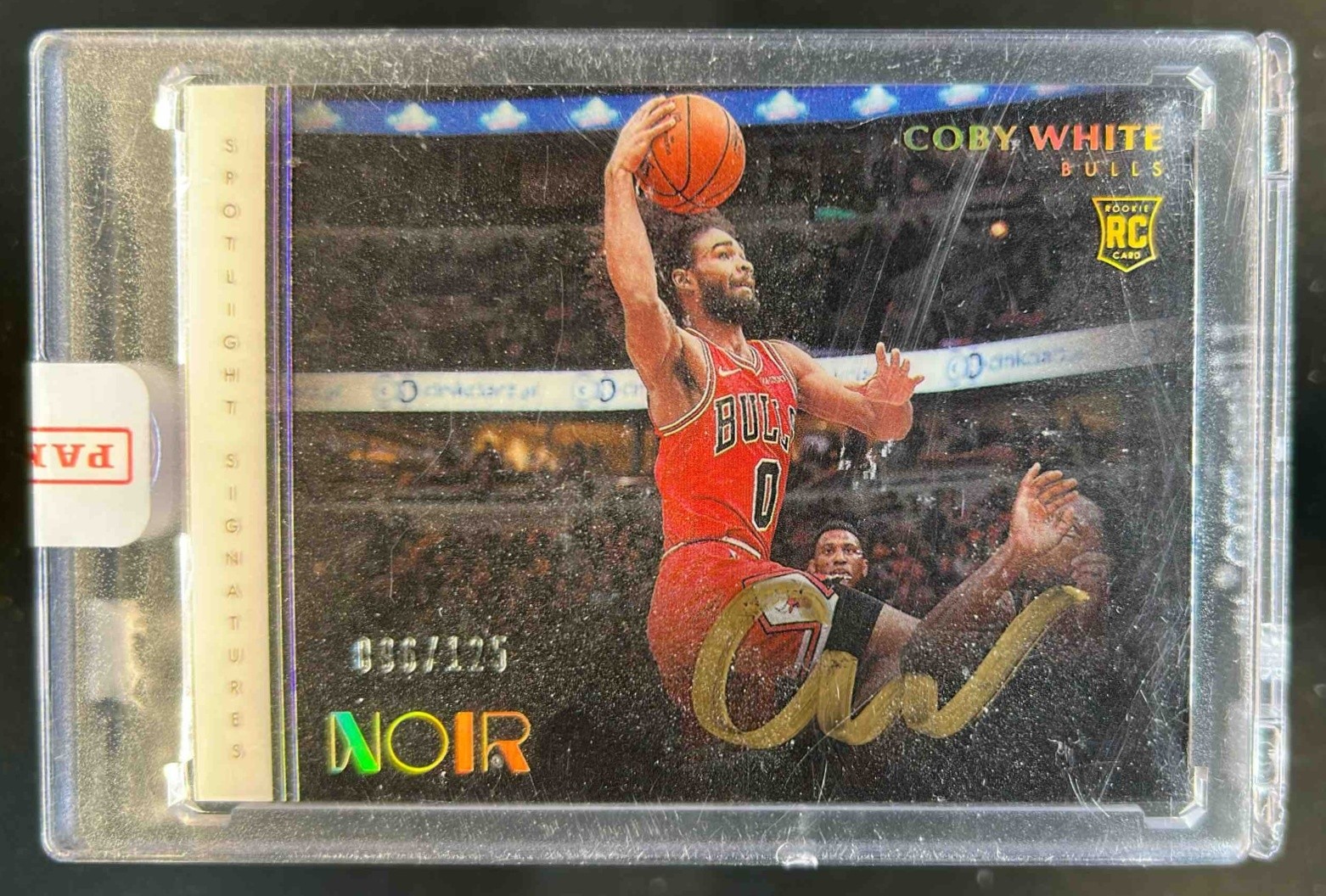 2019-20 Panini Noir Coby White Spotlight Signatures RC Horizontal Auto #/125