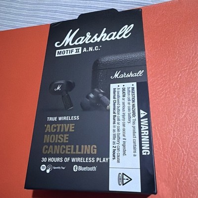Marshall Motif II A.N.C Active Noise-Canceling Bluetooth Earbuds (Black)