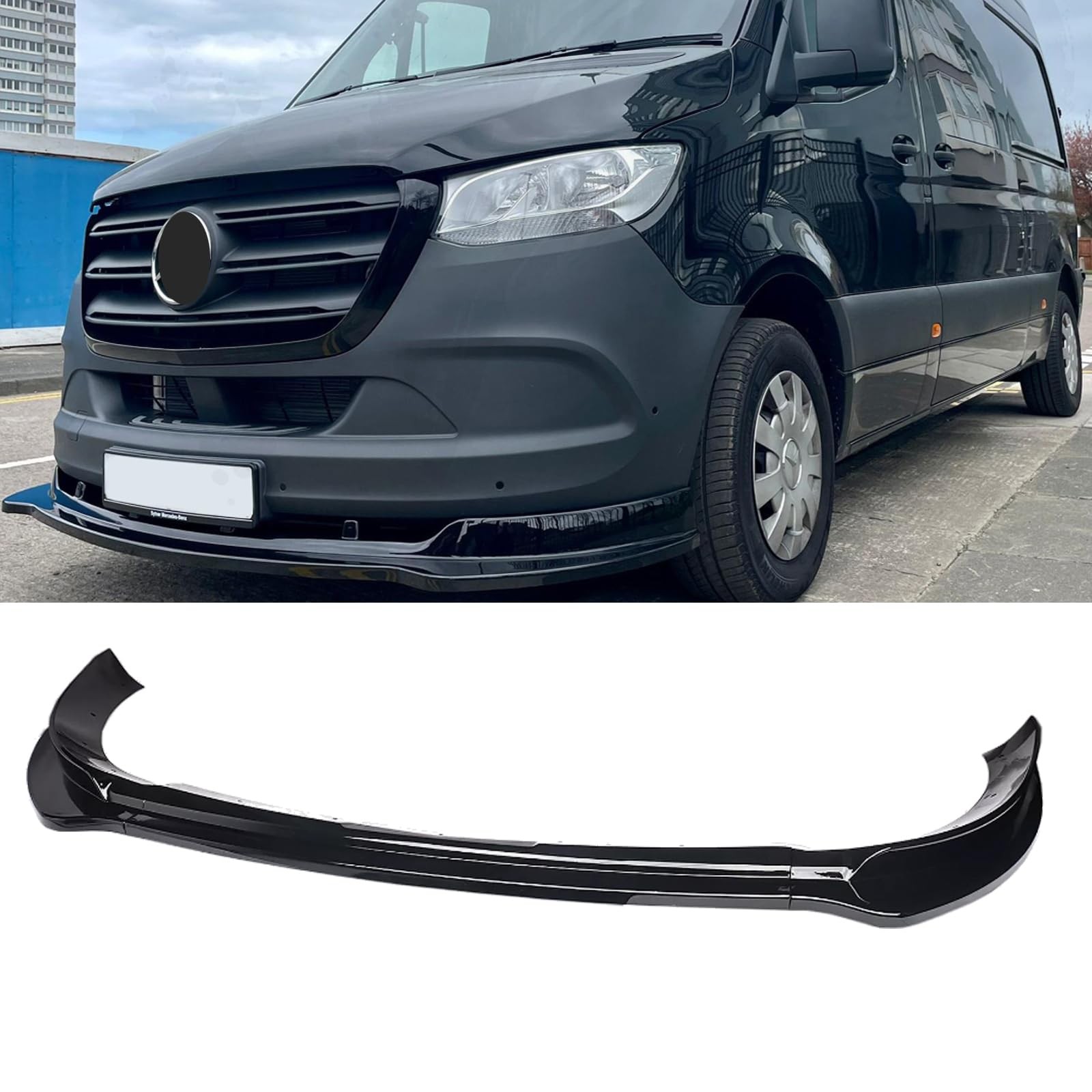 Front Bumper Lip Splitter for Mercedes Benz Sprinter 1500 2500 3500 Gloss Black