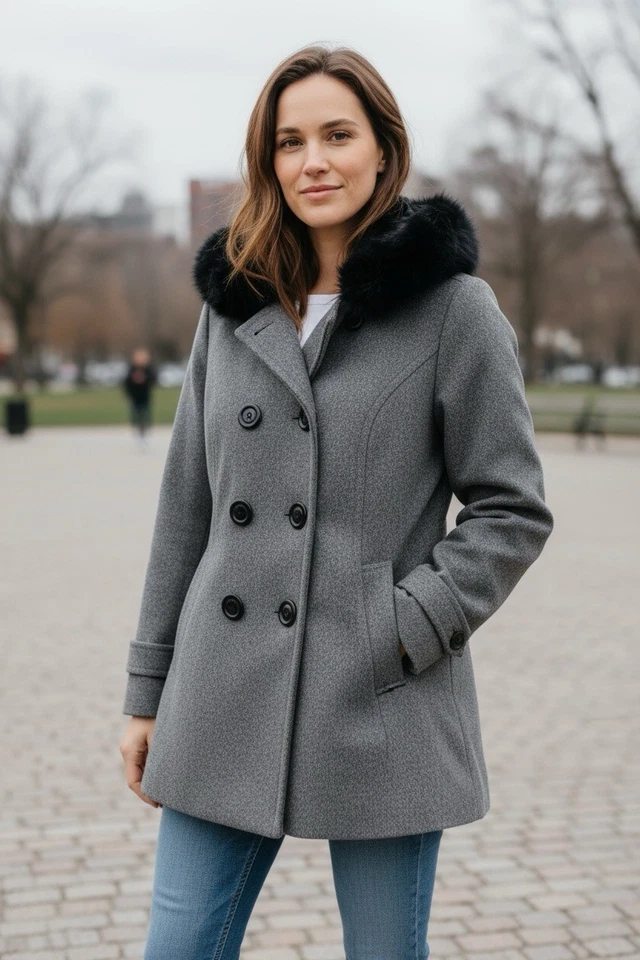 Женские только серый XL, пальто - Изображение 2 из 4