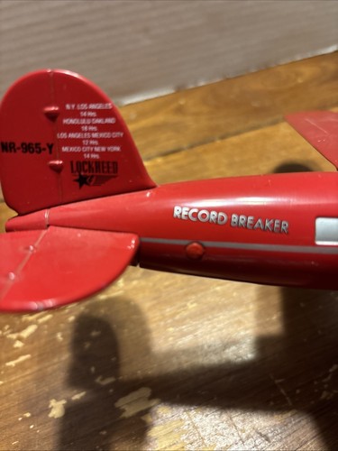 Amelia Earhart Vega Lockheed Tail Dragger Plane Metal Bank NR-965-Y - Picture 7 of 24