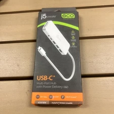 Brand New Sealed j5create - USB-C Multi-Port Hub with Power Delivery - Eco White