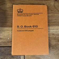 Vintage notebook - S. O. Book 610 HMSO Code 28-610 - Collectors item - Not used 