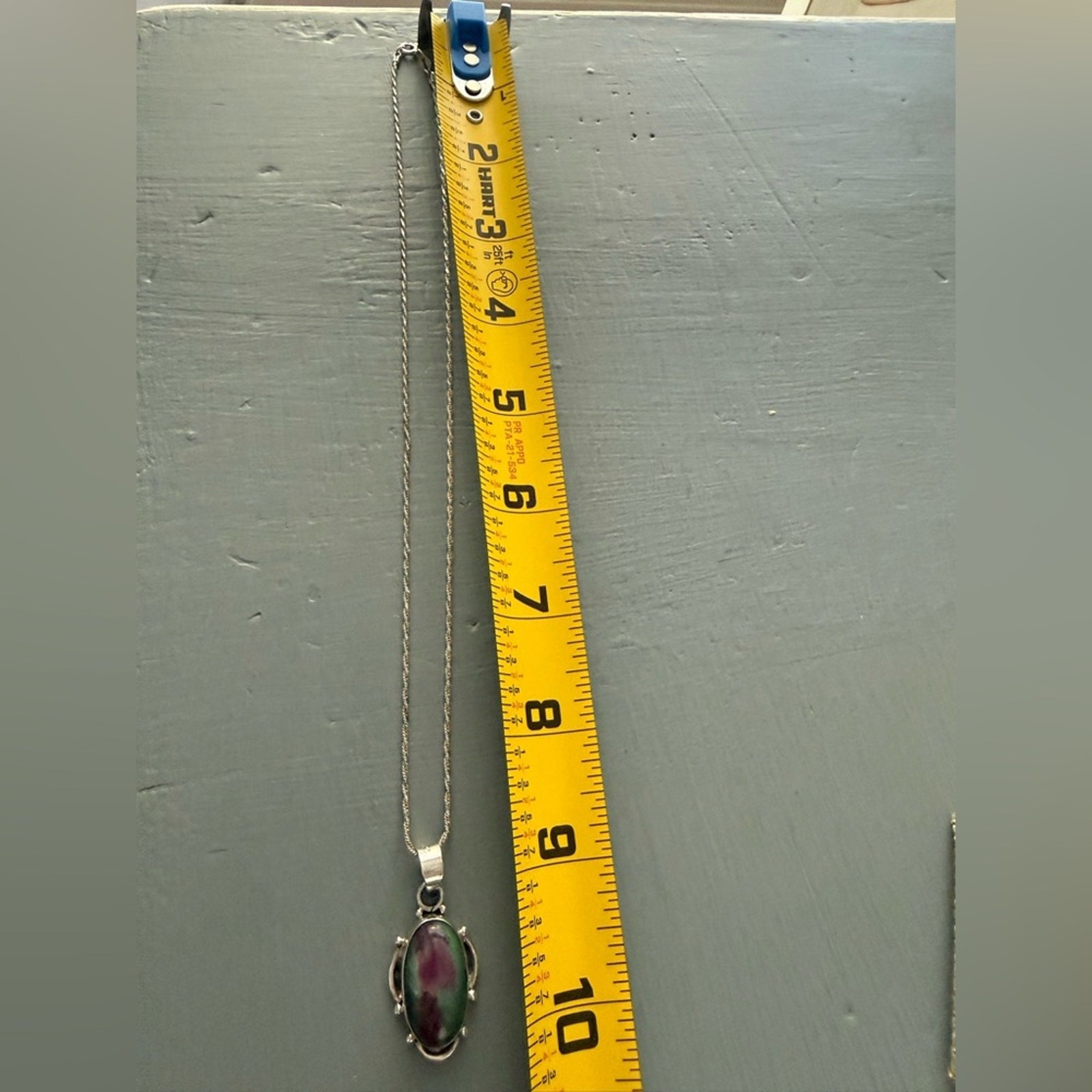 Ruby-Zoisite Stone 925 Sterling Silver Pendant & … - image 13