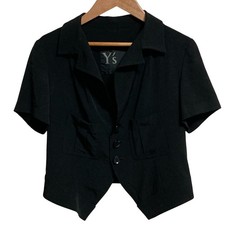 Y's Yohji Yamamoto Open Collar Short Jacket YO-J06-500 Size 1 Black Women USED
